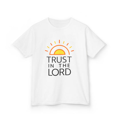 UNISEX Kids T-Shirt — "Trust in the Lord" Sun Graphic Christian Tee