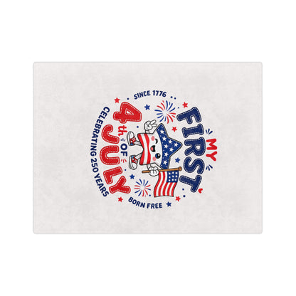 My First 4th of July Baby Blanket — Velveteen Microfiber Patriotic Throw