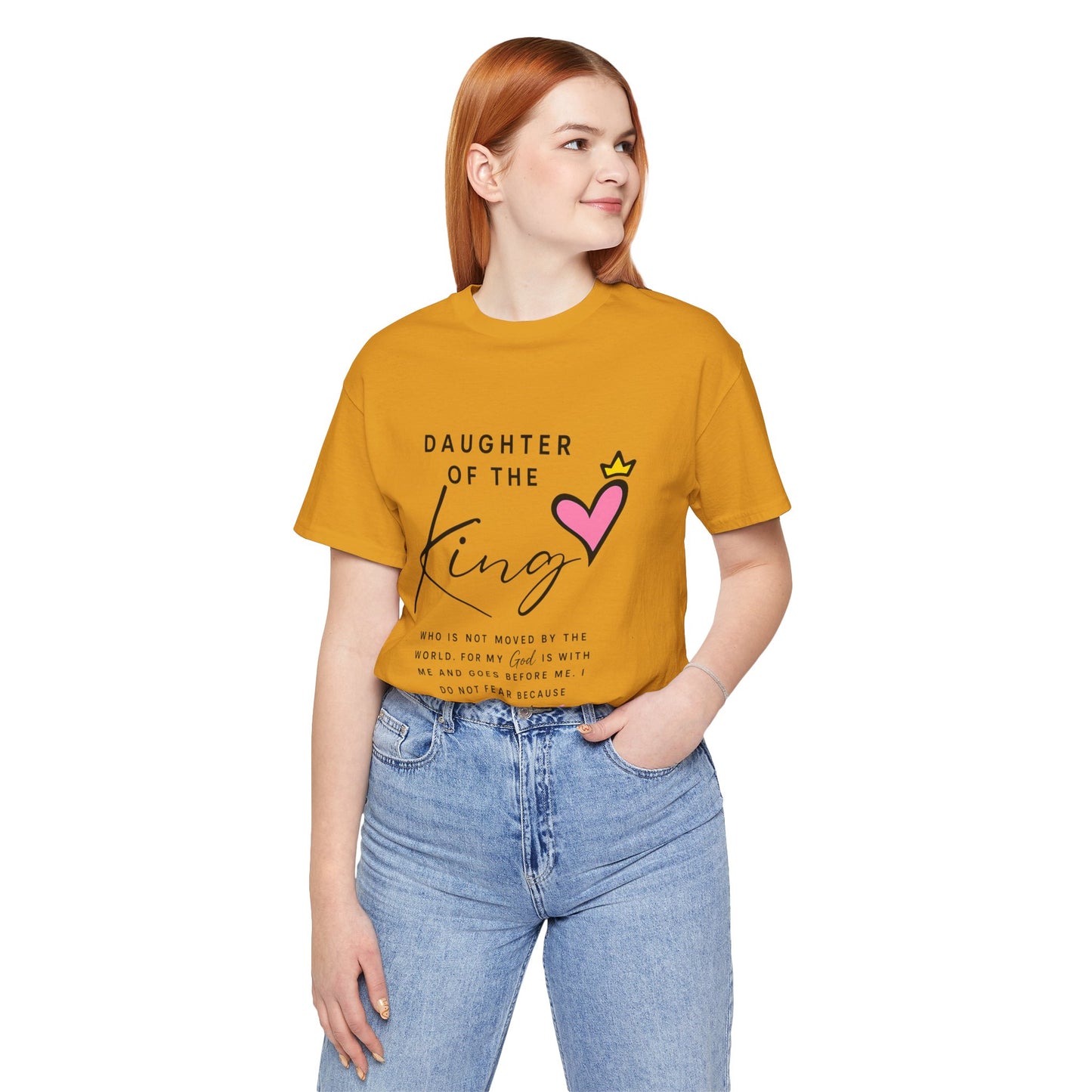 Daughter of the King T-Shirt — Faith-Based Christian Tee with Heart Crown Design