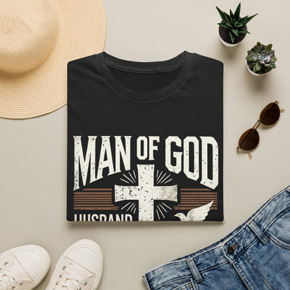 Man of God Dad T-Shirt – Christian Husband & Father Faith Tee