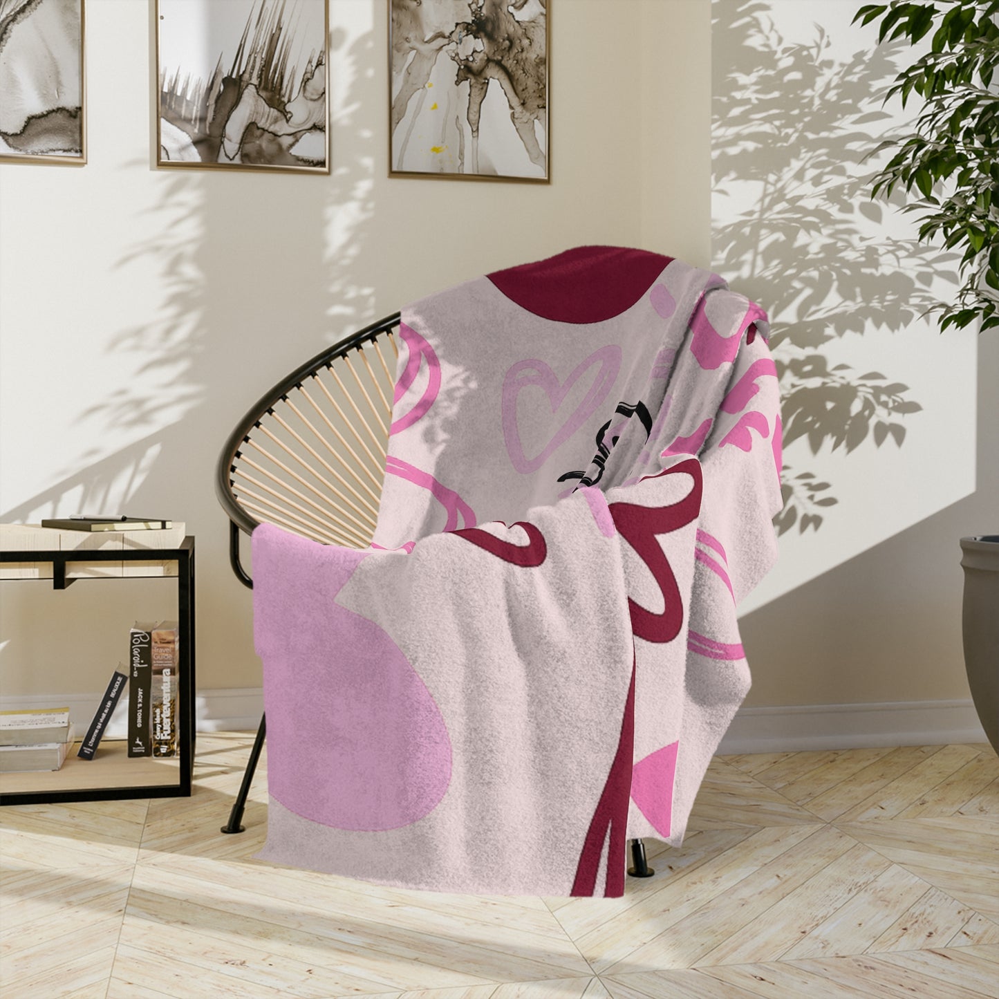 Child of God Heart Blanket — Pink Velveteen Microfiber Throw