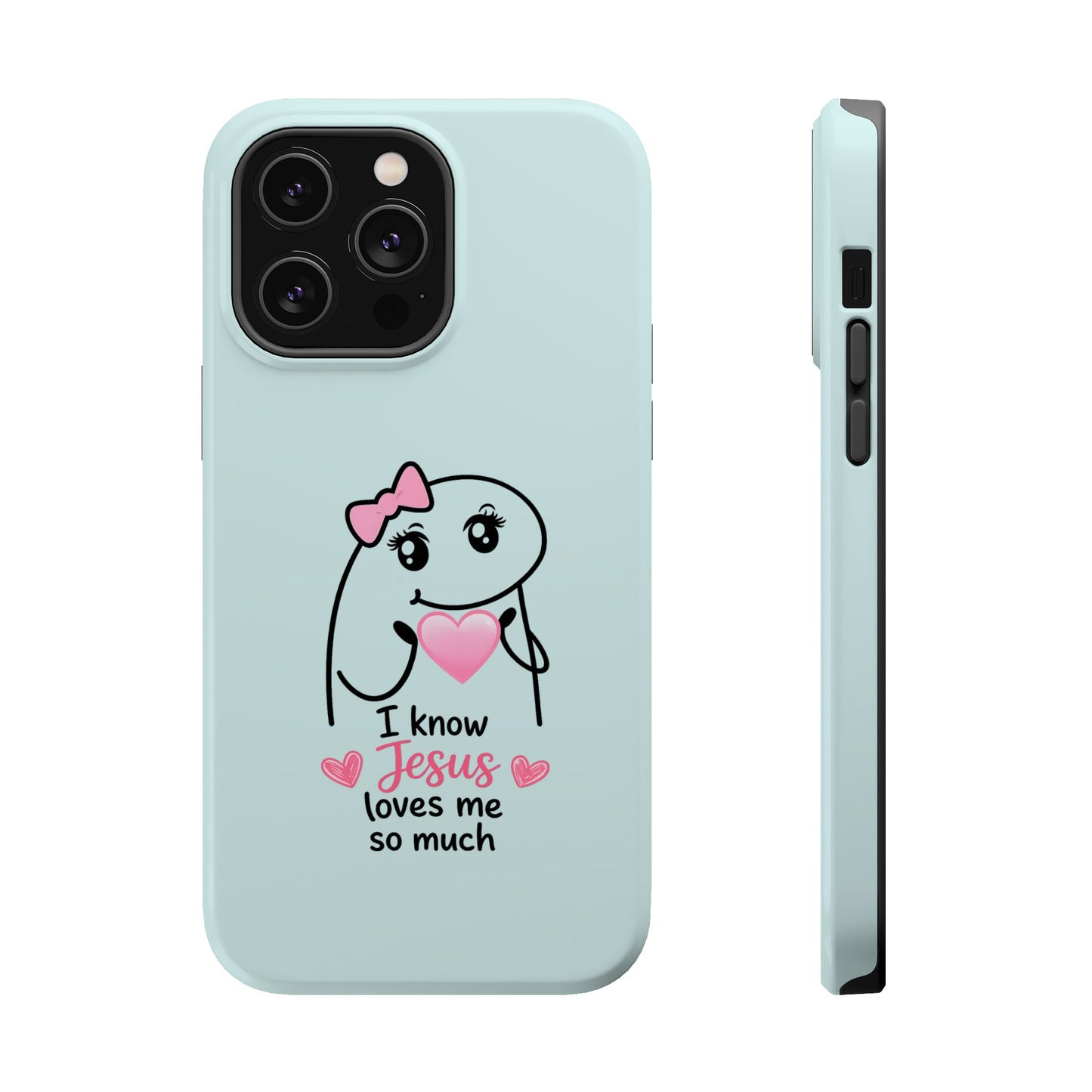 Christian Cute Heart Phone Case — "I Know Jesus Loves Me So Much" Magnetic Impact-Resistant Case