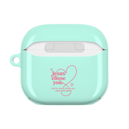 Christian AirPods Case — Mint ‘God’s Child’ XOXO Design (Jesus Chose You)