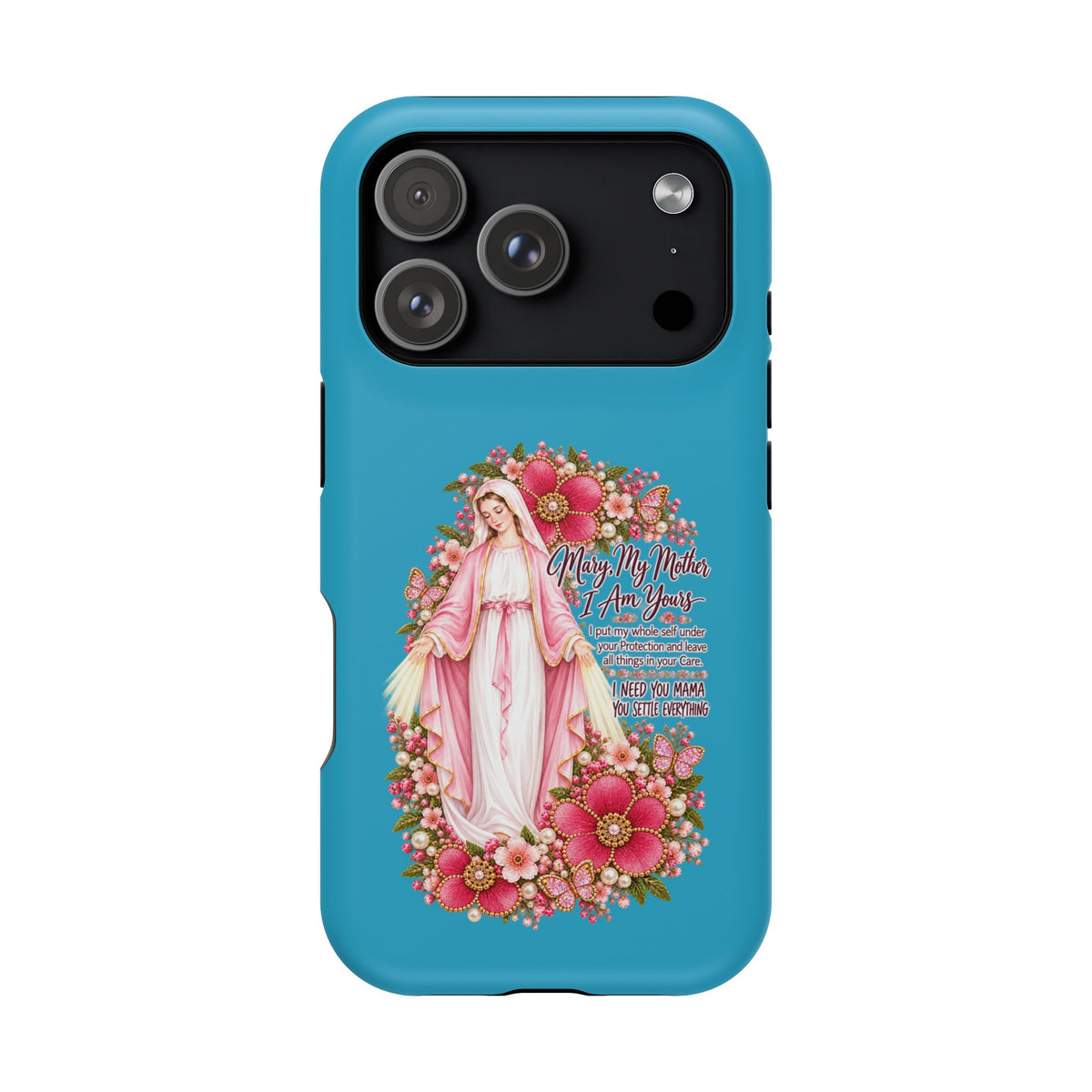 Religious Floral Phone Case — 'Blessed Virgin' Magnetic Impact-Resistant Case