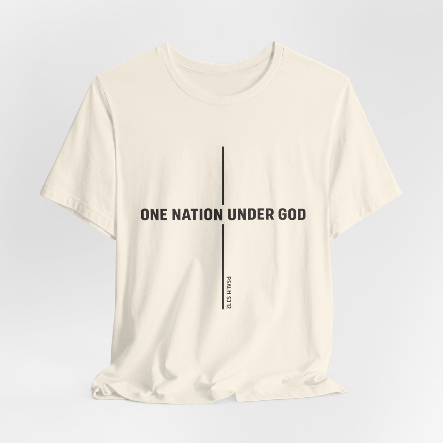 Christian Fish Tee — Small Circular 'JESUS' Design, Faith Graphic Shirt