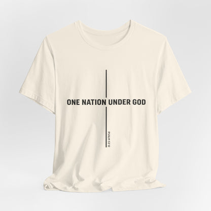 Christian Fish Tee — Small Circular 'JESUS' Design, Faith Graphic Shirt