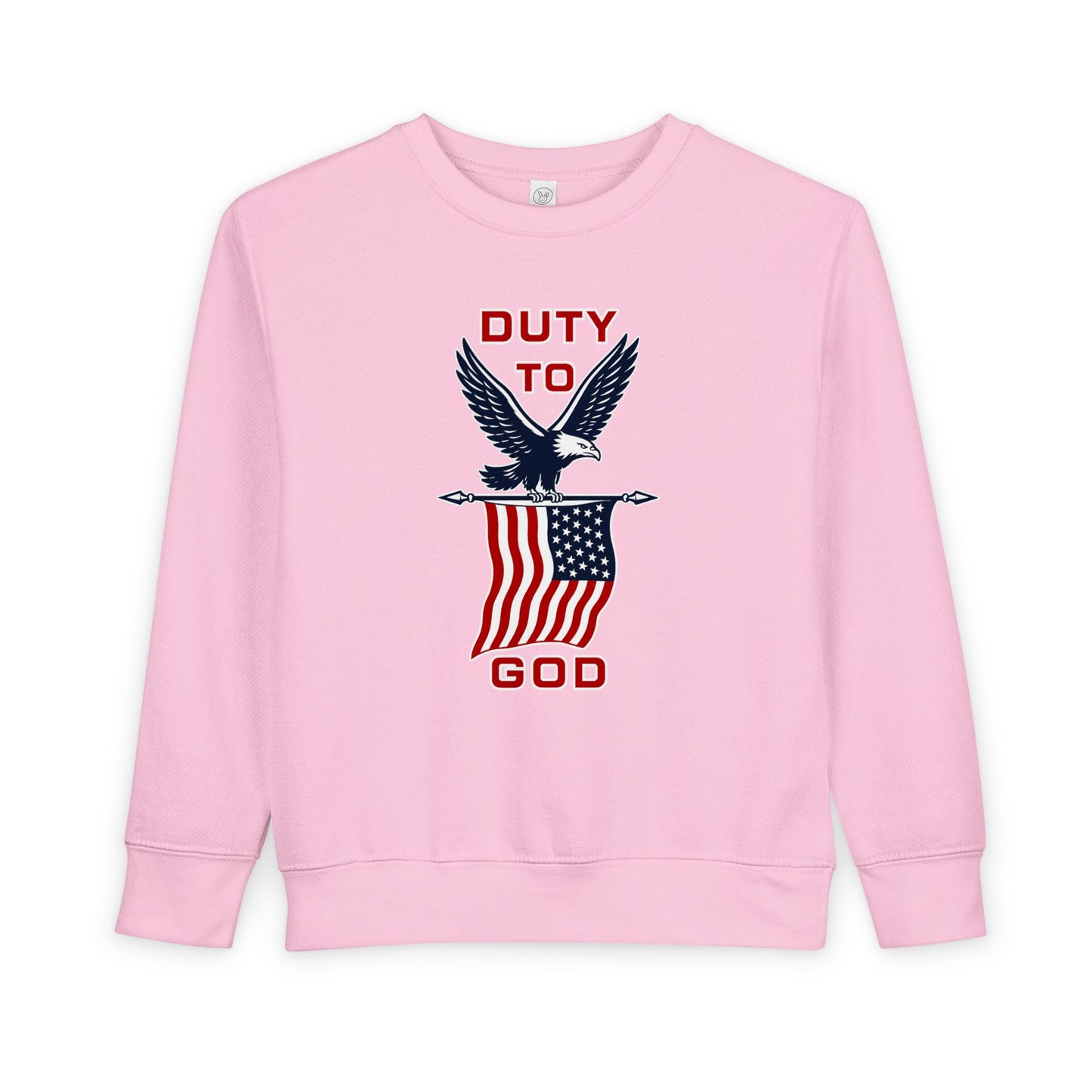 Toddler Sweatshirt - 'Duty to God' Patriotic Eagle & Flag
