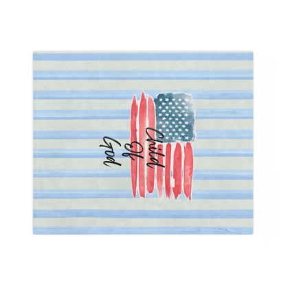 Child of God American Flag Velveteen Microfiber Blanket