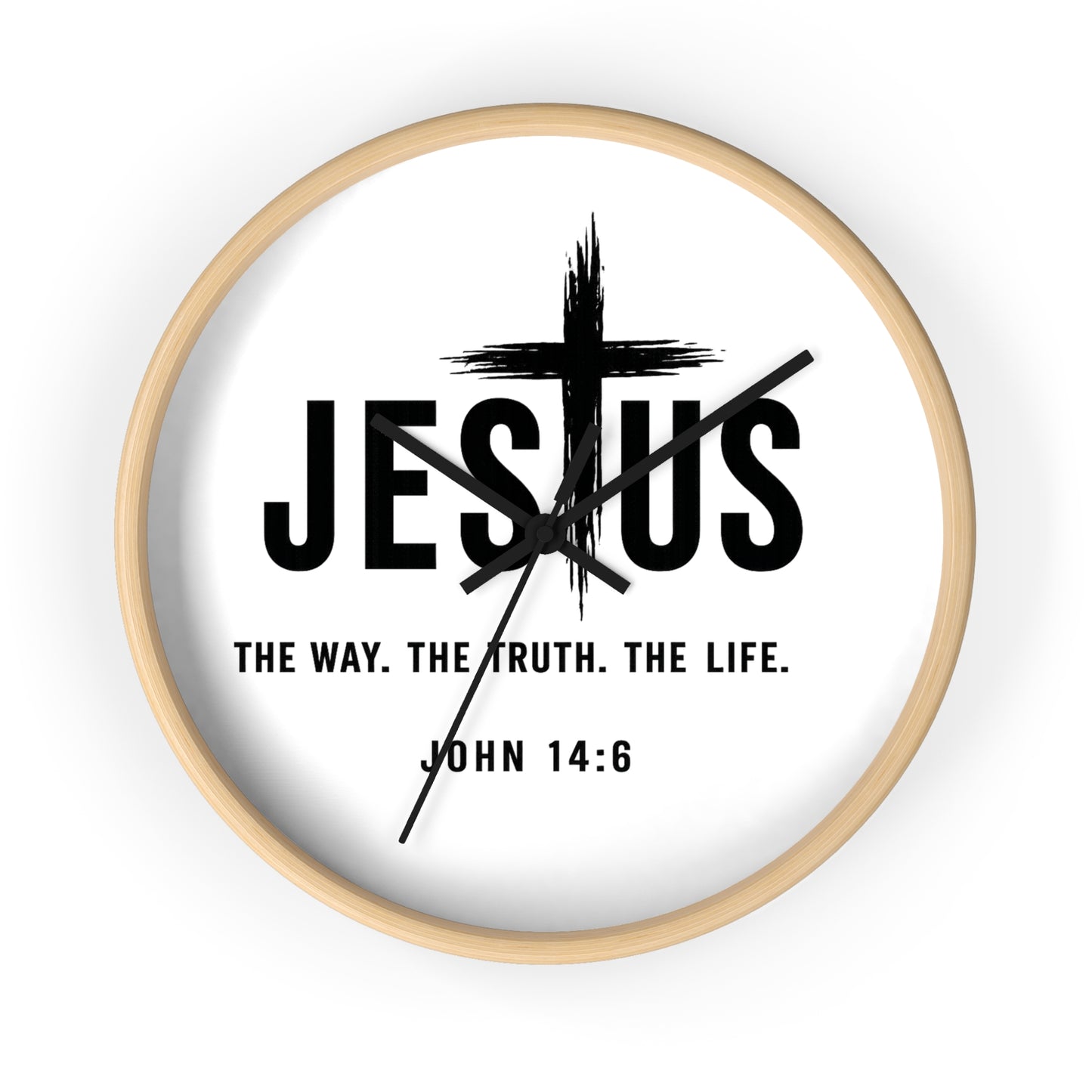 Jesus Wall Clock — "The Way. The Truth. The Life." John 14:6 Christian Decorative Clock