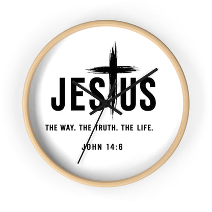 Jesus Wall Clock — "The Way. The Truth. The Life." John 14:6 Christian Decorative Clock