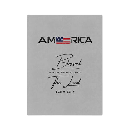 America Blessed Blanket - Velveteen Microfiber Throw with Psalm 33:12 Patriotic Faith Design