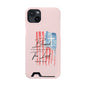 Blessed by the Lord Pink Phone Card Case — Psalm 33:12 Patriotic Christian Phone Case with Card Holder