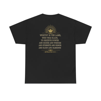 'Worthy Is The Lamb' Tee – Revelation 5:12 Bible Verse Shirt