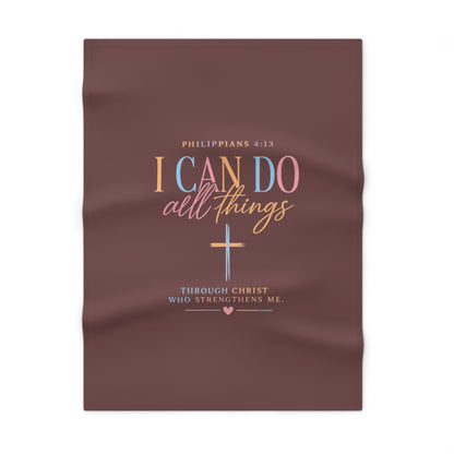 Christian Baby Blanket — "I Can Do All Things" Philippians 4:13 Soft Fleece Blanket