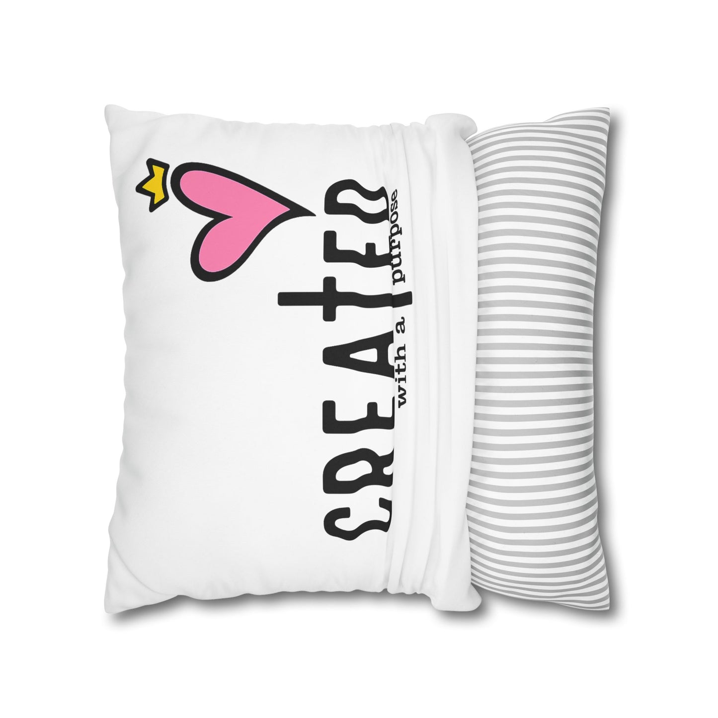 Created With A Purpose Square Pillowcase – Christian Inspirational Decorative Pillow