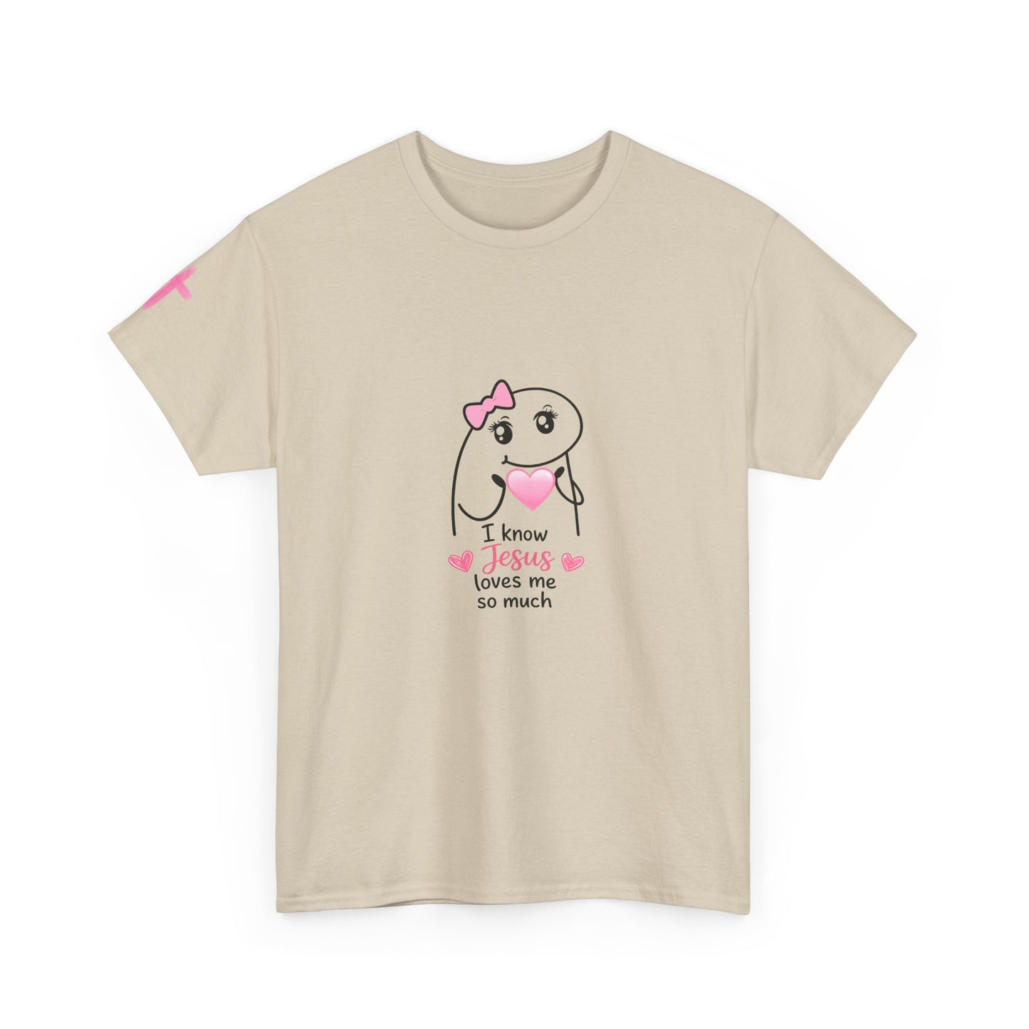 She Is Worthy T-Shirt — "I Know Jesus Loves Me" Pink Bow Christian Tee (Proverbs 31)