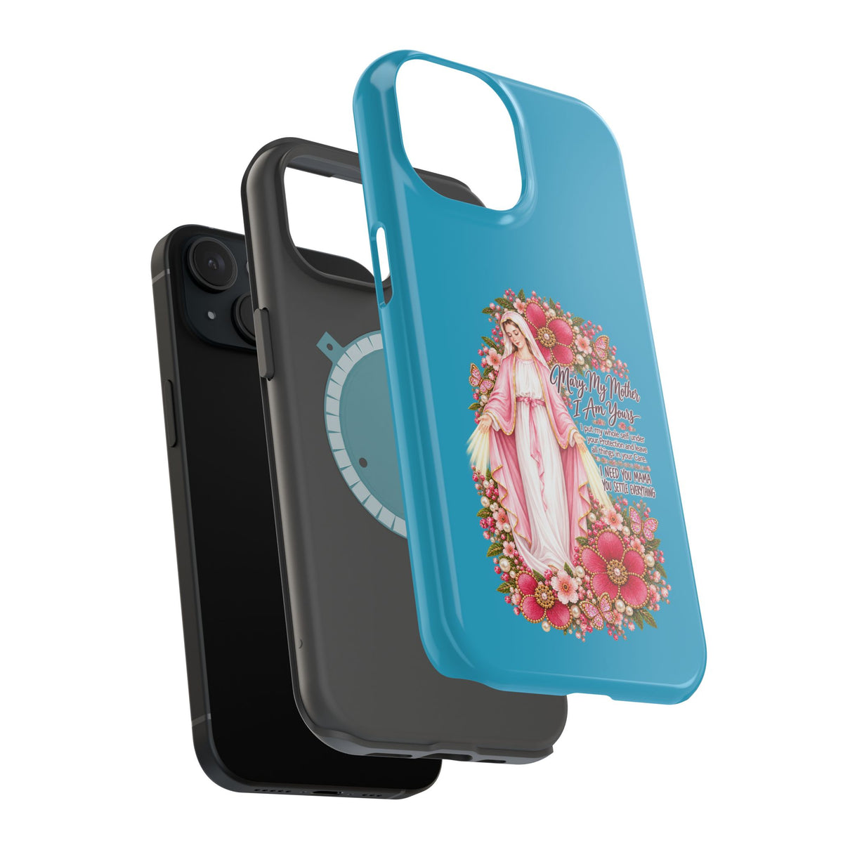 Religious Floral Phone Case — 'Blessed Virgin' Magnetic Impact-Resistant Case