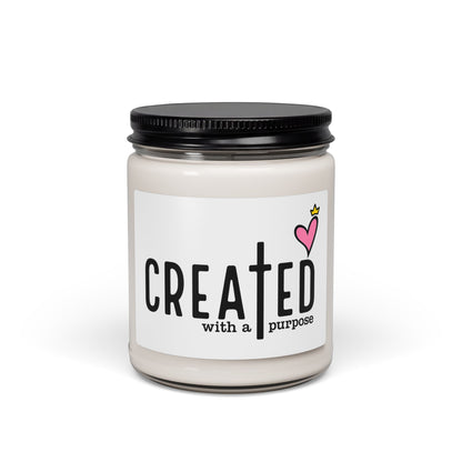 Soy Candle — "Created with a Purpose" Inspirational 9oz Scented Jar