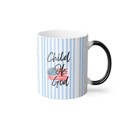 Color-Change Mug — "Child of God" American Flag Design, 11oz