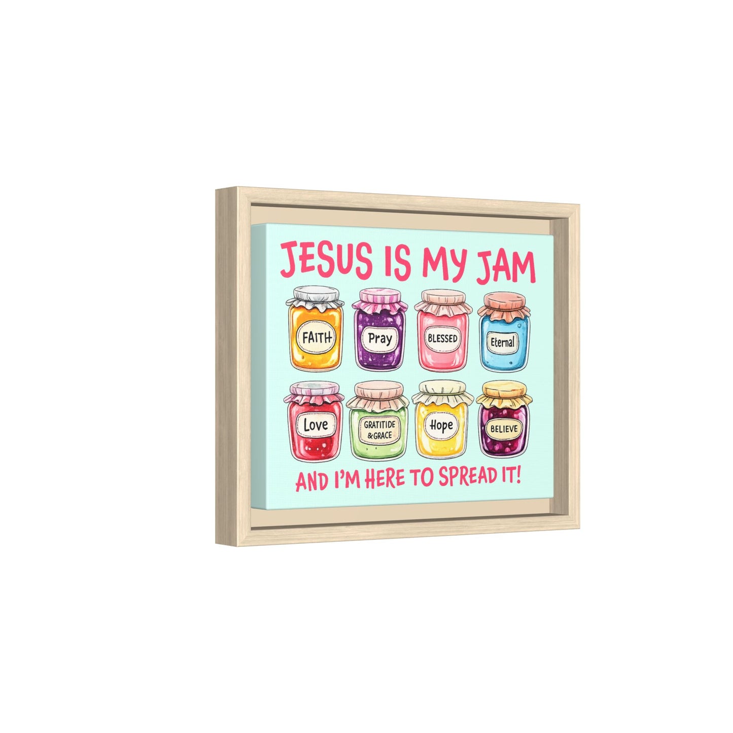 Jesus Is My Jam Framed Canvas Wall Art — Christian Inspirational Kitchen Decor