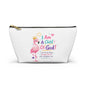 Child of God Flamingo Accessory Pouch — 'I Am A Child Of God' T-Bottom Makeup Bag