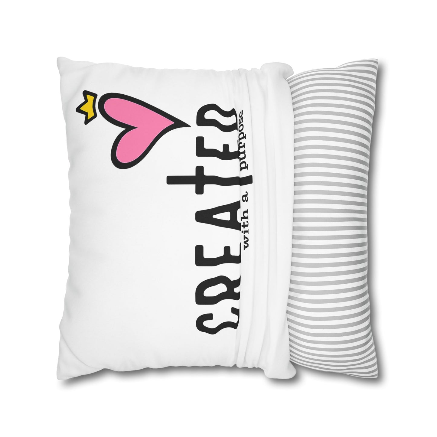 Created With A Purpose Square Pillowcase – Christian Inspirational Decorative Pillow