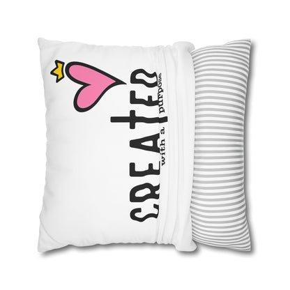 Created With A Purpose Square Pillowcase – Christian Inspirational Decorative Pillow