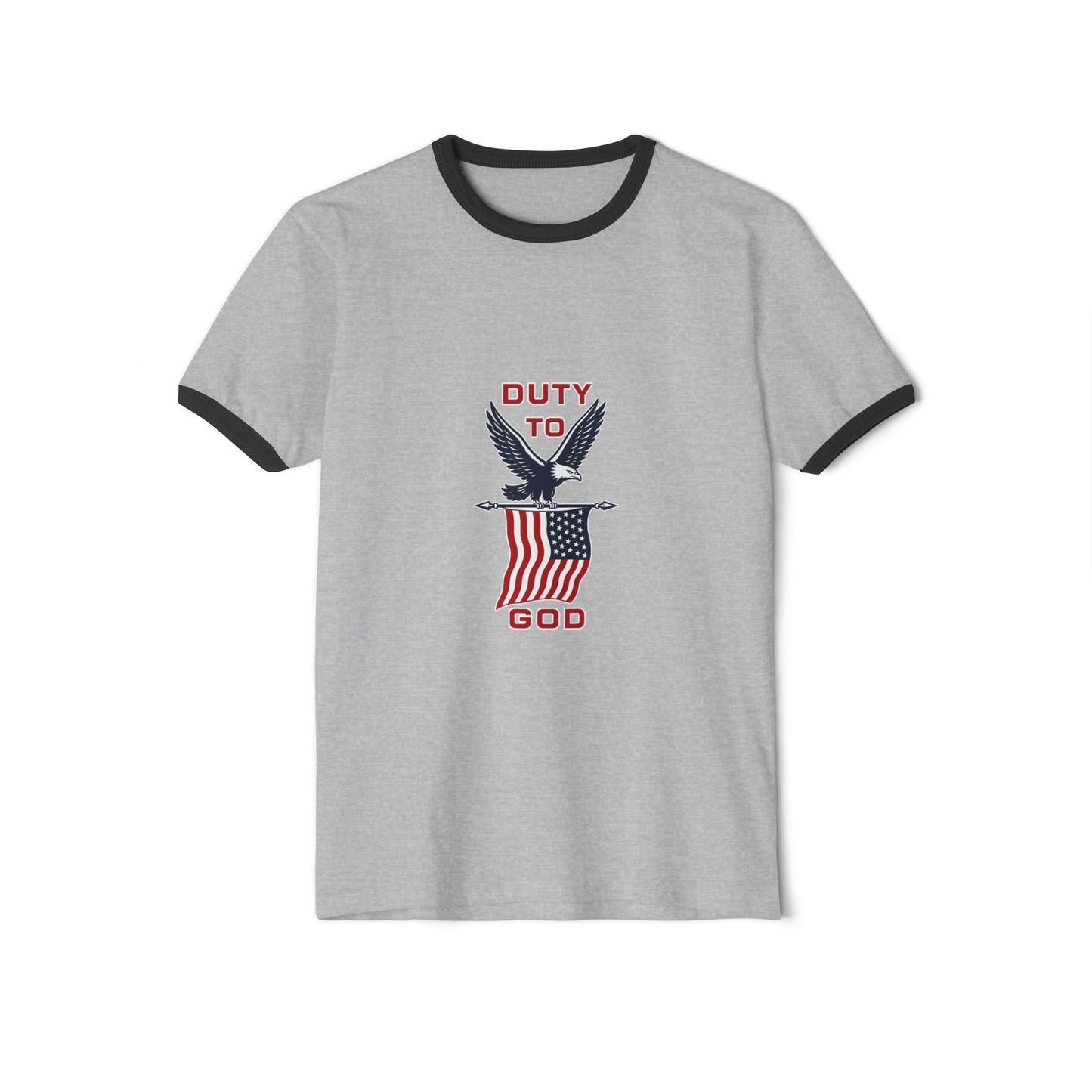 Duty to God Eagle Flag Ringer T-Shirt