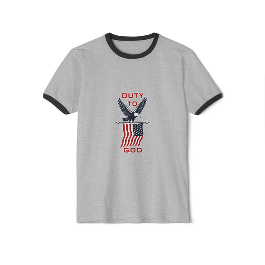 Duty to God Eagle Flag Ringer T-Shirt