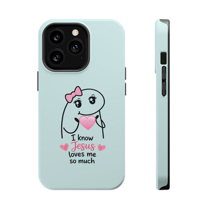 Christian Cute Heart Phone Case — "I Know Jesus Loves Me So Much" Magnetic Impact-Resistant Case