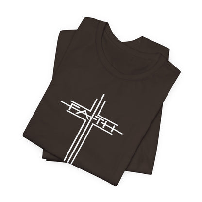 Christian Cross T-Shirt – Subtle White Cross Faith Tee
