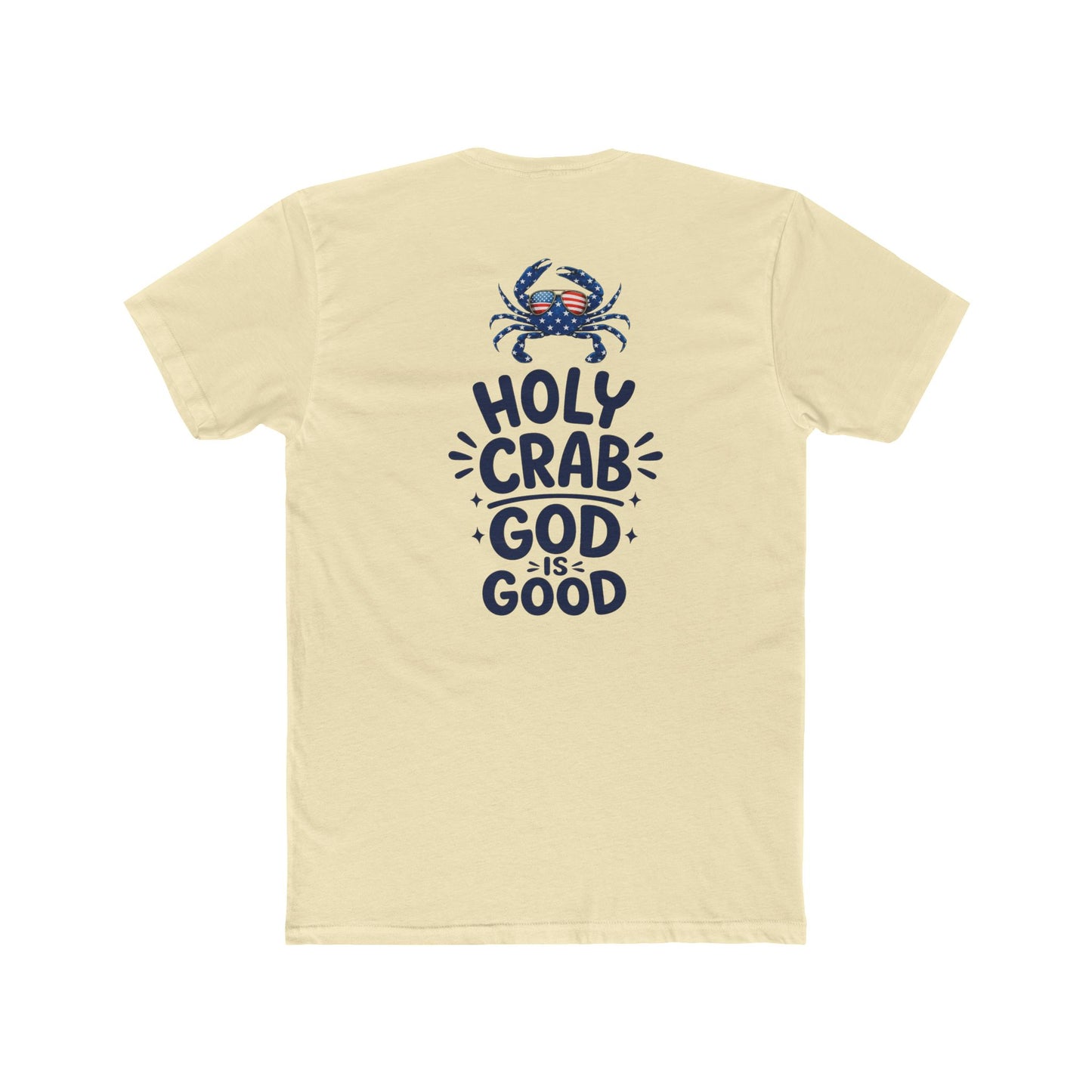 Holy Crab God Is Good T-Shirt — Christian Coastal Tee with Cross & Crab Design