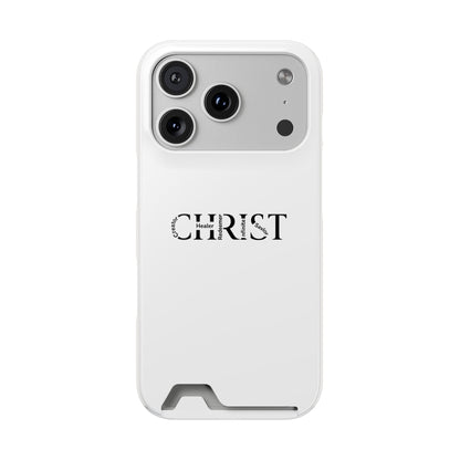 Christian Phone Card Case — Minimal 'CHRIST' Text Wallet Phone Case