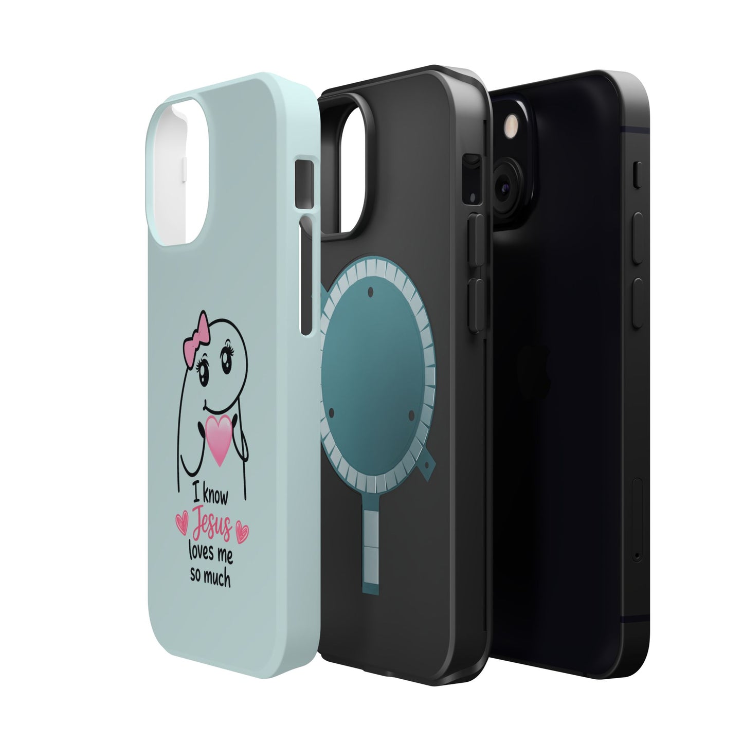 Christian Cute Heart Phone Case — "I Know Jesus Loves Me So Much" Magnetic Impact-Resistant Case