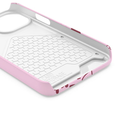 Pink "Child of God" Phone Card Case — Heart Pattern Religious Phone Case with Card Holder