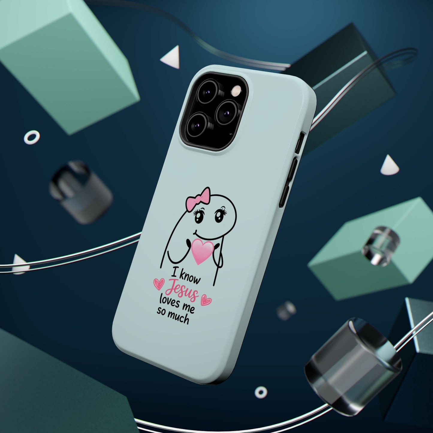 Christian Cute Heart Phone Case — "I Know Jesus Loves Me So Much" Magnetic Impact-Resistant Case