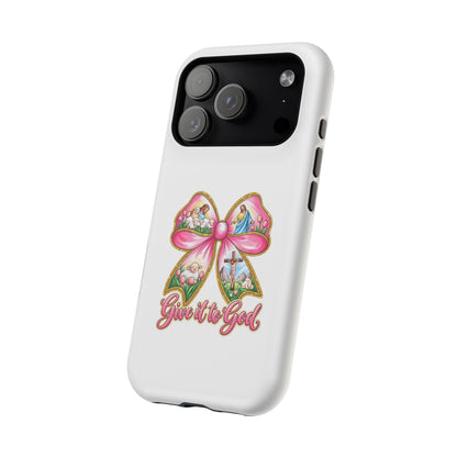 Give It to God Phone Case — Floral Bow Christian iPhone Cover
