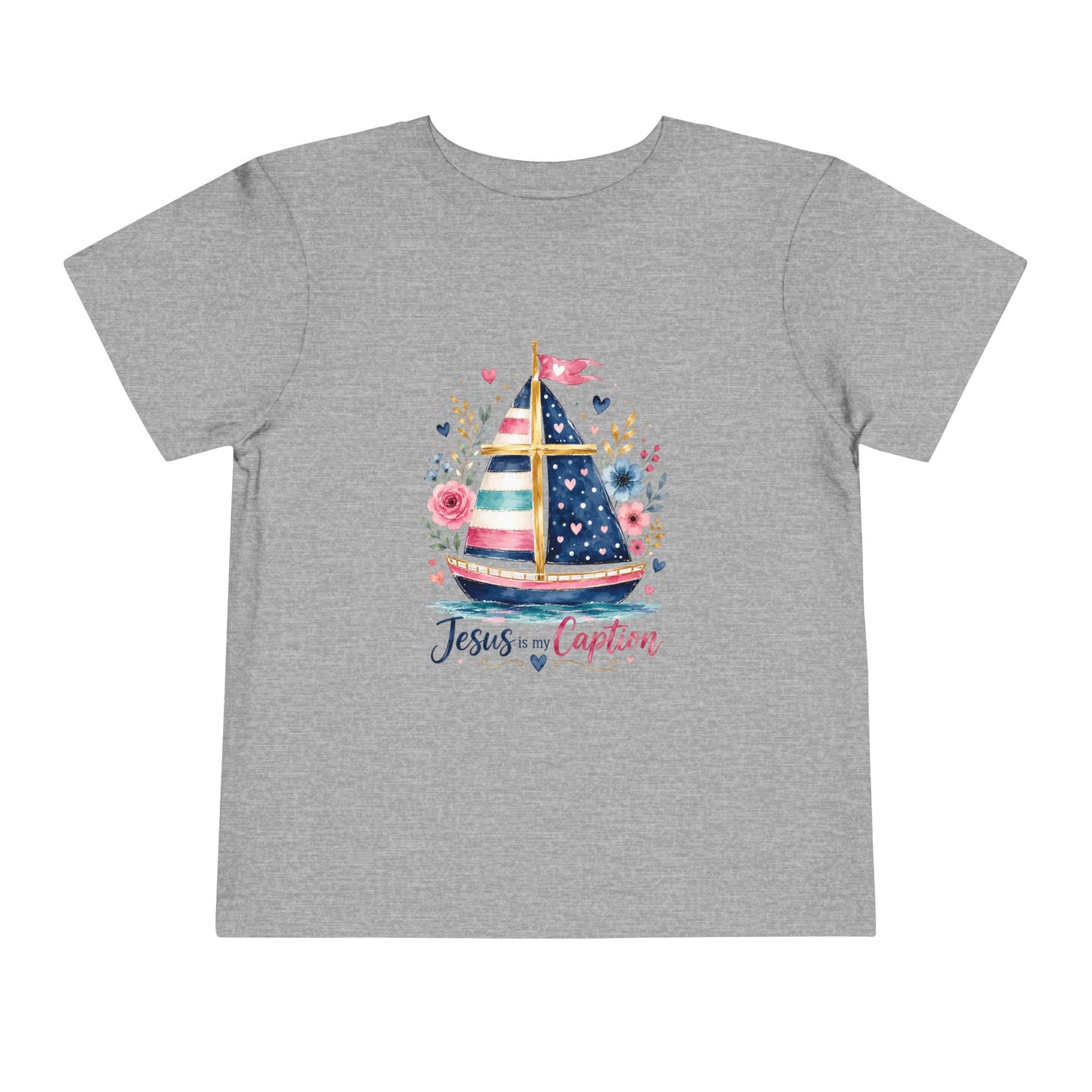 Toddler Tee - 'Jesus is my Captain' Nautical Sailboat Christian Shirt