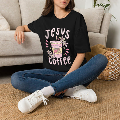 Jesus & Coffee T-Shirt — Cute Pastel Faith Graphic Tee