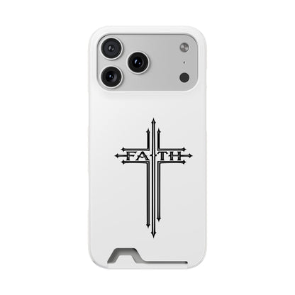 Faith Cross Phone Case with Card Holder — Slim Protective Wallet Case
