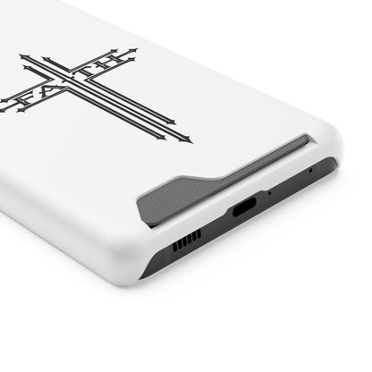 Faith Cross Phone Case with Card Holder — Slim Protective Wallet Case