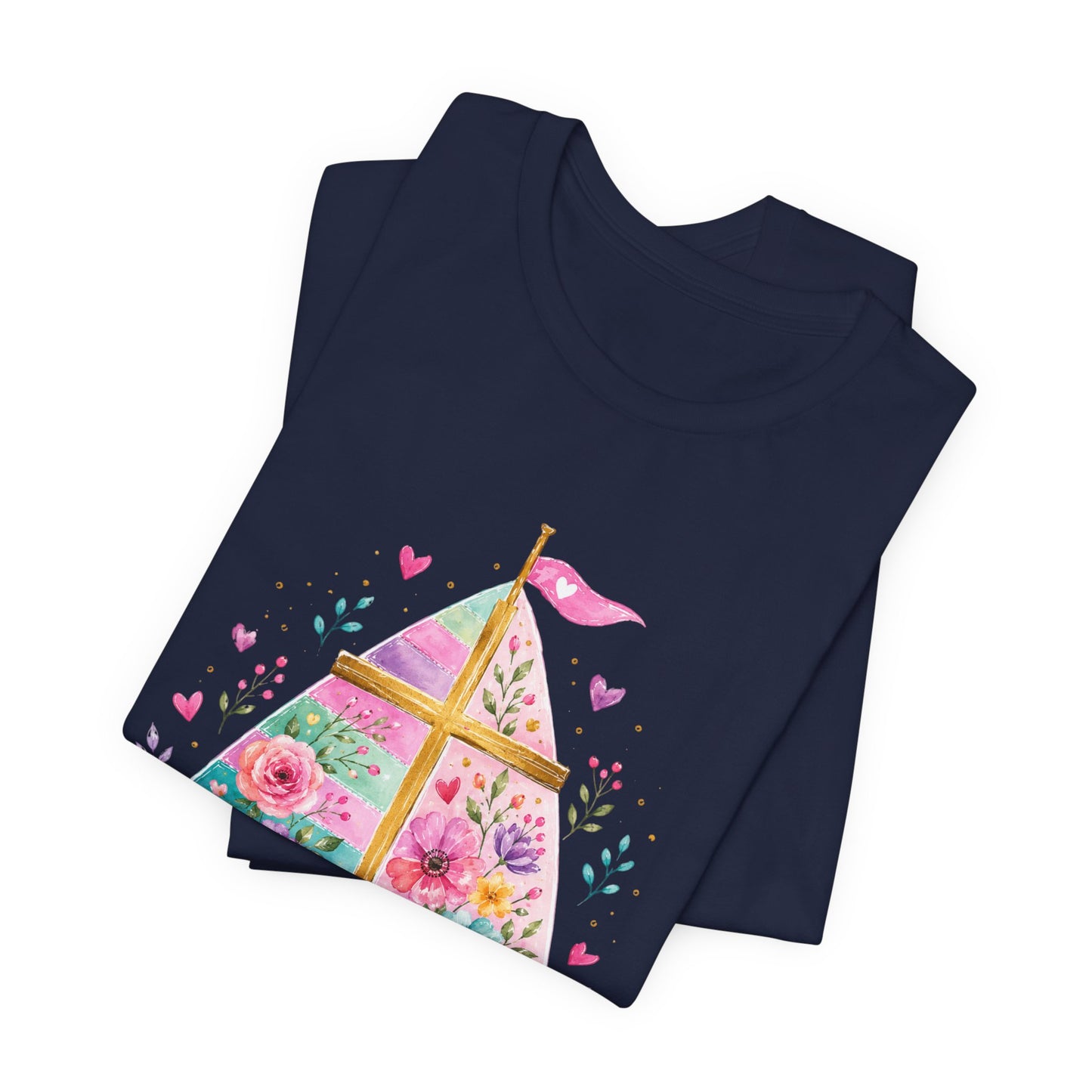 Jesus Is My Captain Floral Sailboat T-Shirt