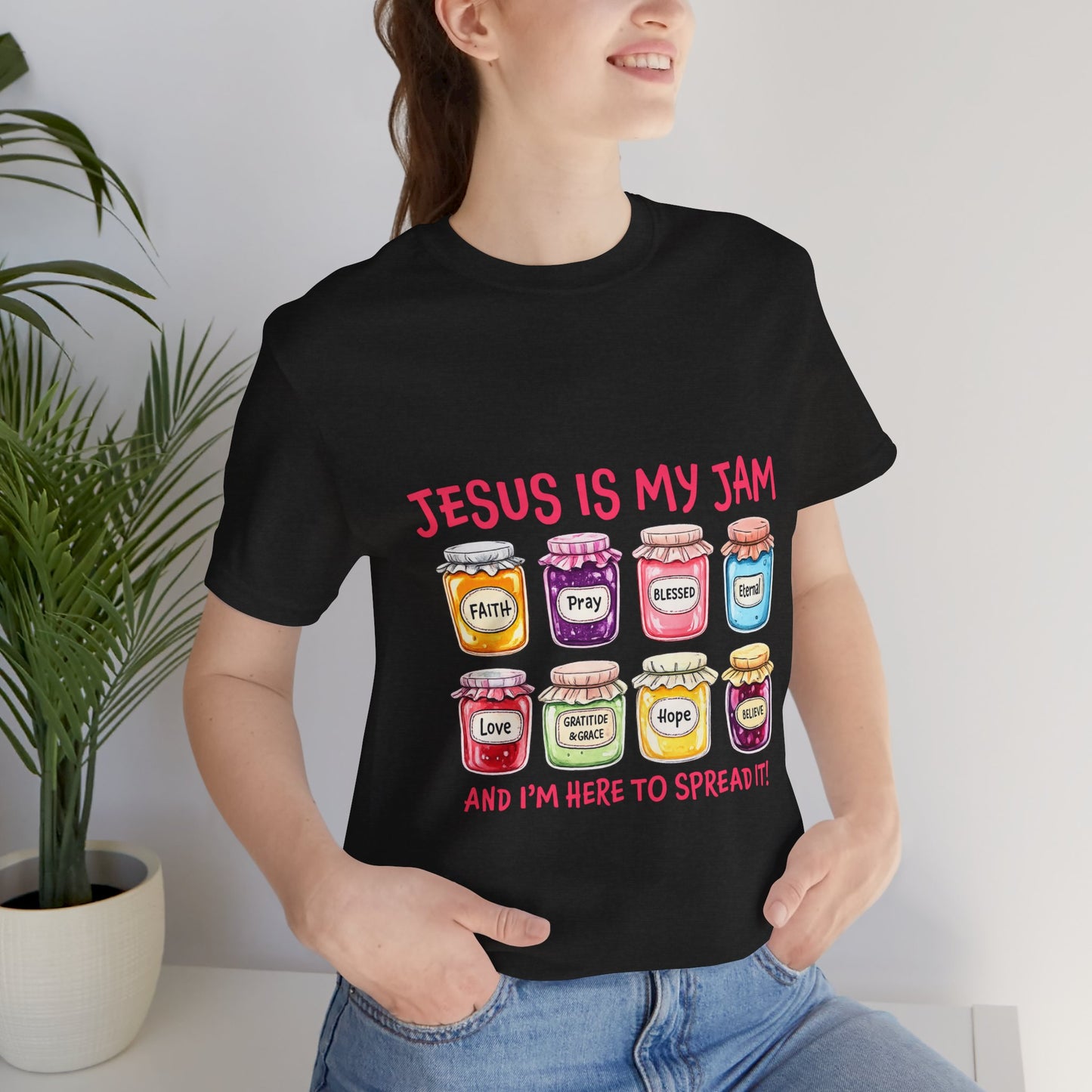 Christian T-Shirt — "Jesus Is My Jam" Jam Jar Graphic Tee