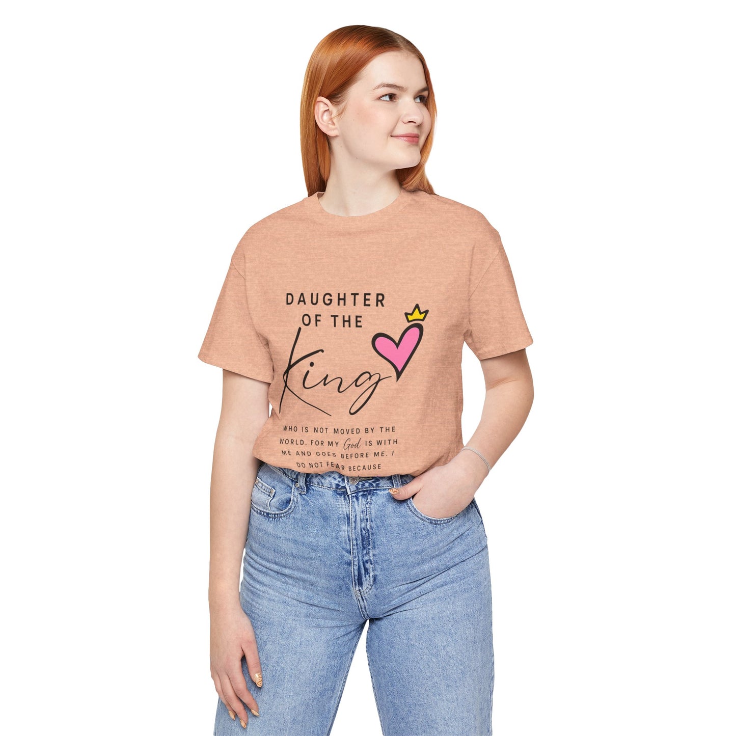 Daughter of the King T-Shirt — Faith-Based Christian Tee with Heart Crown Design