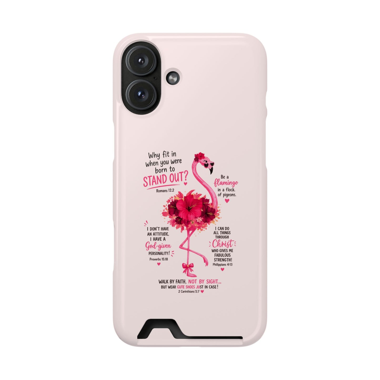 Flamingo 'Stand Out' Phone Card Case — Slim Wallet iPhone Case