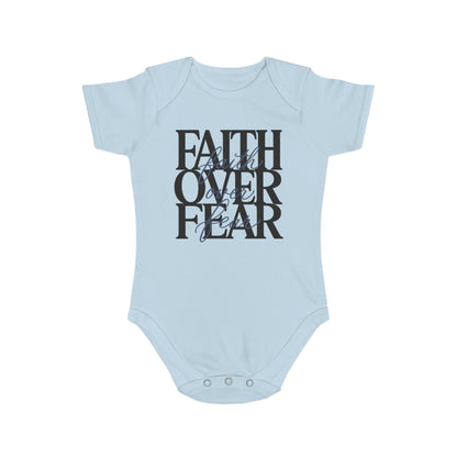 Faith Over Fear Baby Bodysuit — Christian Infant Onesie