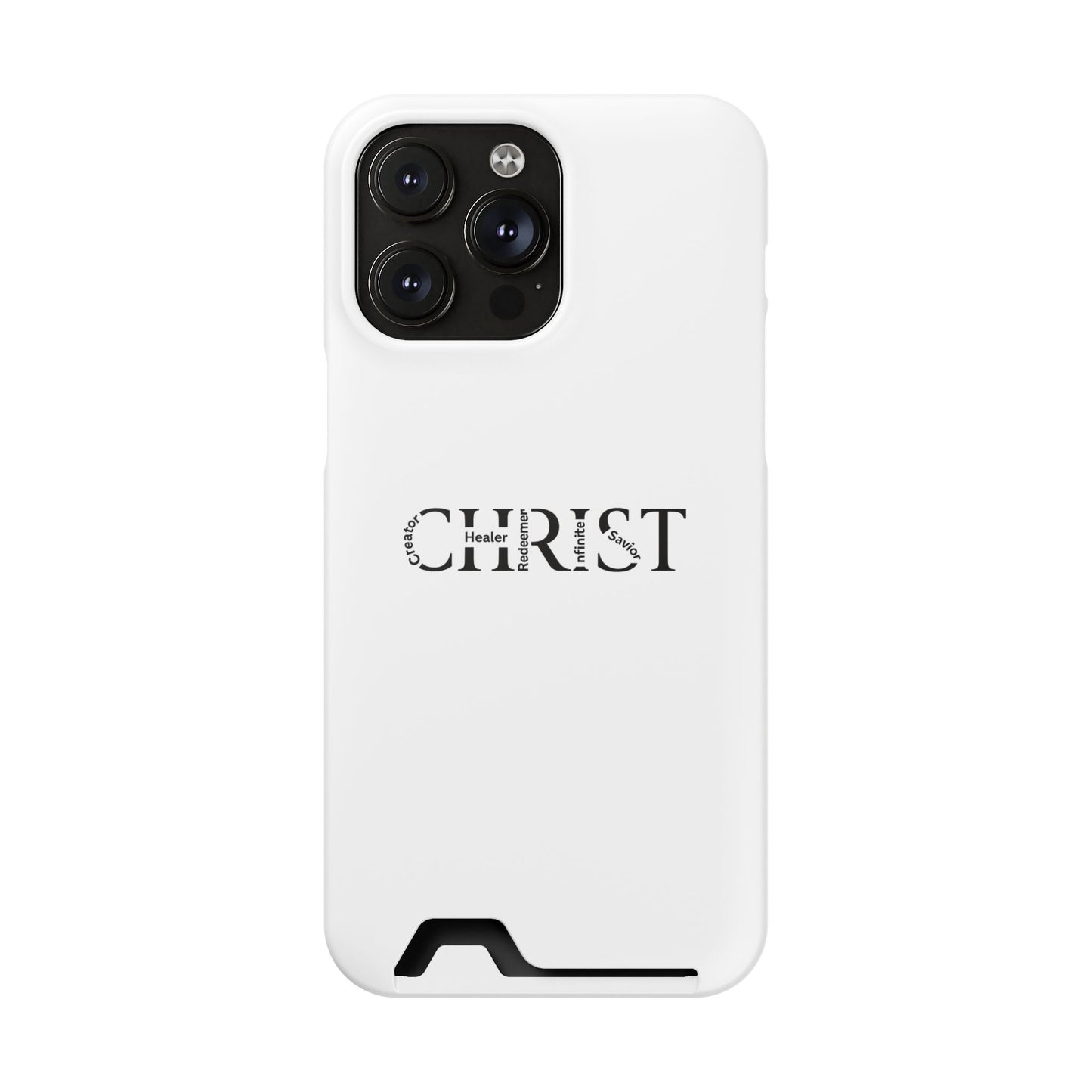 Christian Phone Card Case — Minimal 'CHRIST' Text Wallet Phone Case