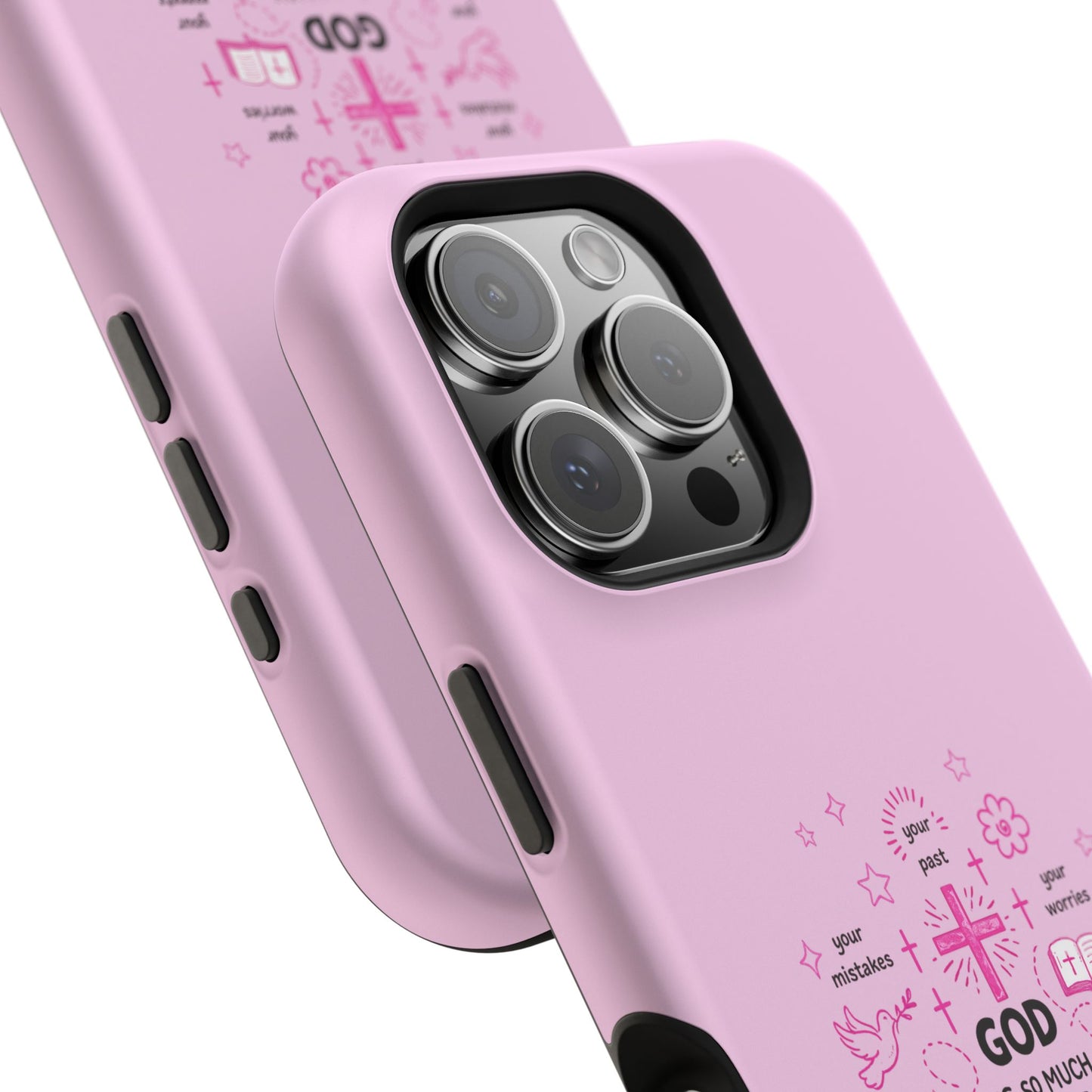 Pink Faith Phone Case — "God Is So Much Bigger Than..." Magnetic Impact-Resistant Case