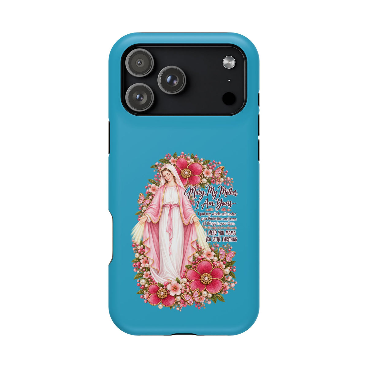 Religious Floral Phone Case — 'Blessed Virgin' Magnetic Impact-Resistant Case