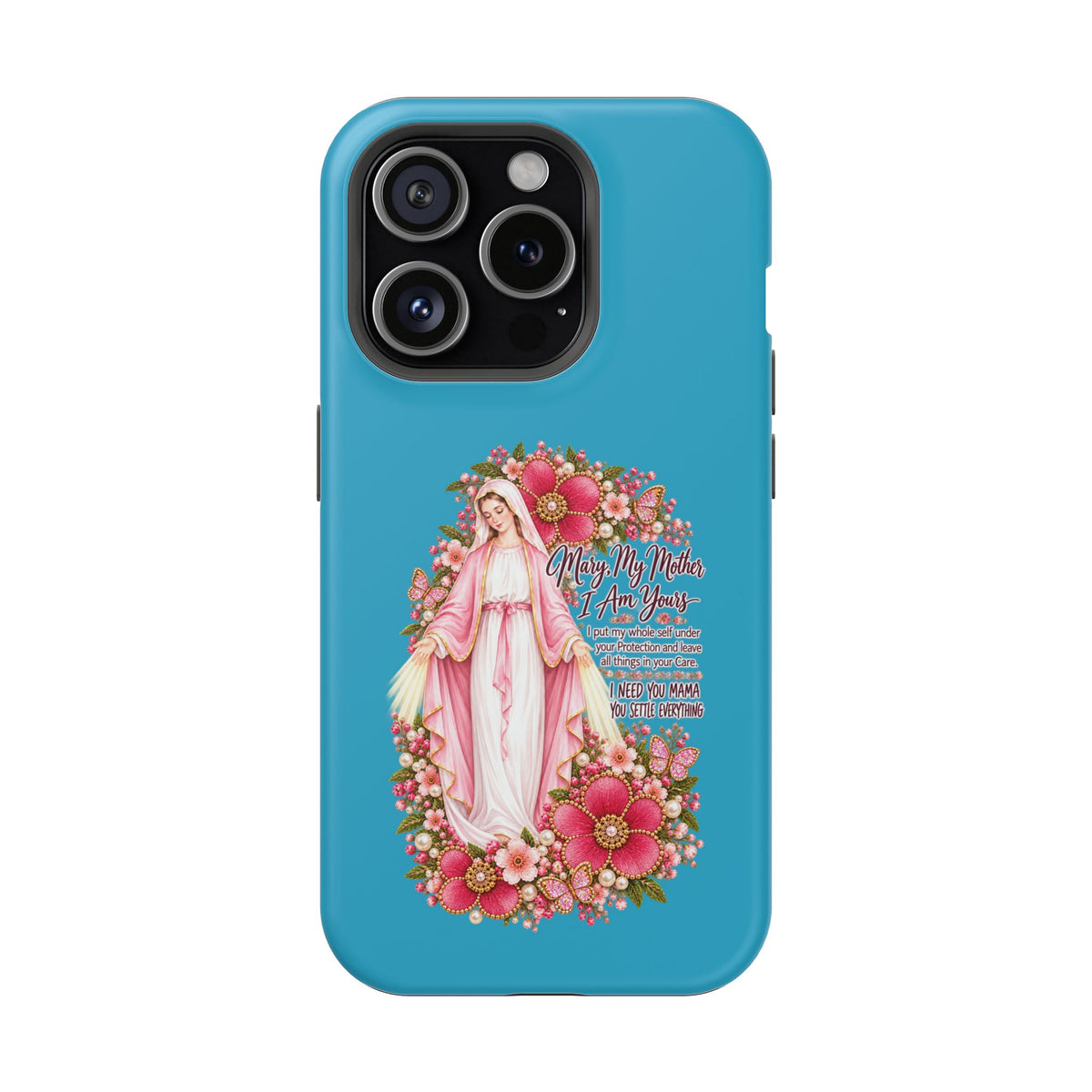 Religious Floral Phone Case — 'Blessed Virgin' Magnetic Impact-Resistant Case